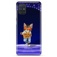 Samsung Galaxy M51 Kılıf FunnyMaX (42) Rugged Armor Kılıf Kedili Mor