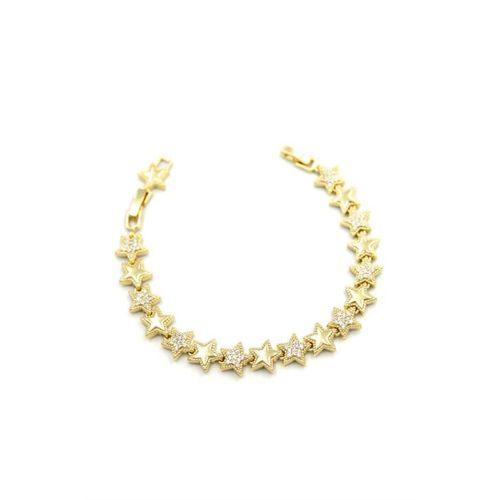 Taşlı Yıldız Bileklik - Altın