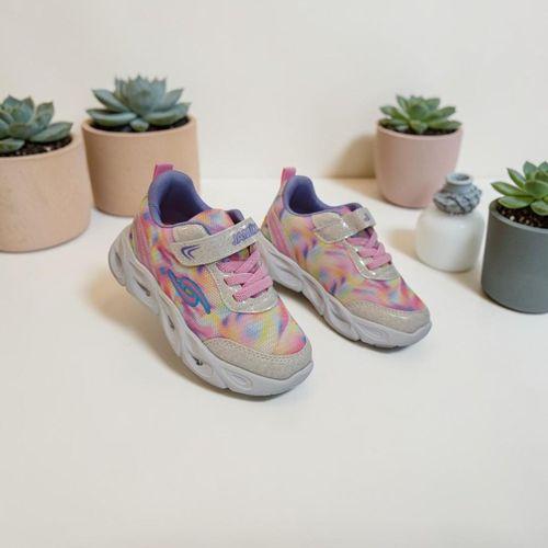 Jamix 125p Pembe-Beyaz Işıklı Cırtlı Kız Çocuk Spor Ayakkabı