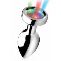 Paslanmaz Çelik Led Işıklı Pürüzsüz Silver Metal Anal Butt Plug