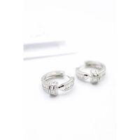 Taşlı Çivi Küpe - Gümüş