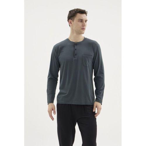 Kocabey Bu-26360 Erkek Midi Yaka Battal Pijama Takımı