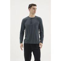 Kocabey Bu-26360 Erkek Midi Yaka Battal Pijama Takımı