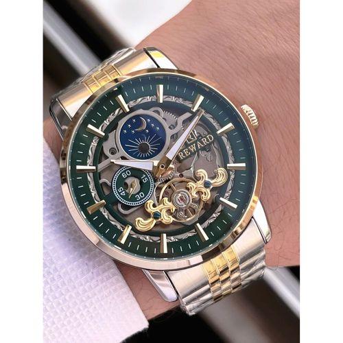 Reward Özel Tasarım Otomatik Mekanizma Çelik Kordon 5 Atm Suya Dayaknıklı Erkek Kol Saati W.14626.7