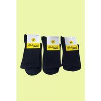 Yalıncak Yarım Konç Kolej Çorap Siyah Renk 6 Adet Desensiz Model