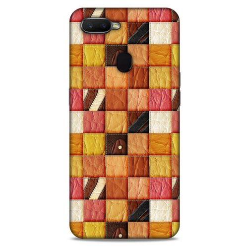 Oppo Ax7 Kılıf Patchwork (2) Kabı Turuncu Sarı