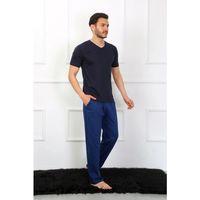 Erkek Penye 3'lü Lacivert V Yaka Pijama Takımı