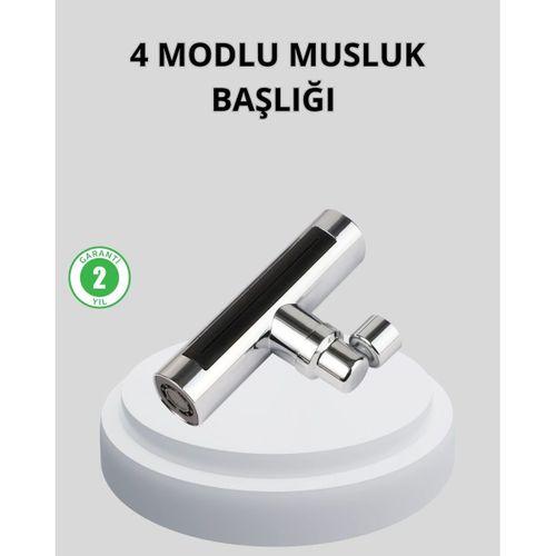 360° Dönebilen Musluk Başlığı 4 Fonksiyonlu Su Tasarruflu Ve Dayanıklı