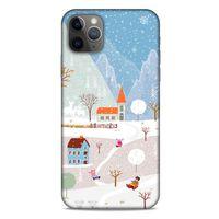 Apple Iphone 11 Pro Max Kılıf Snowix (40) Fit Silikon Kılıf Beyaz Mavi