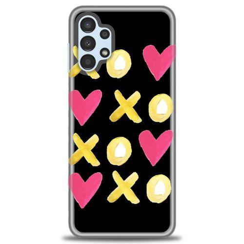 Samsung Galaxy A13 4G Kılıf HD Baskılı Kılıf - XOXOXO + Tam Ekran Koruyucu