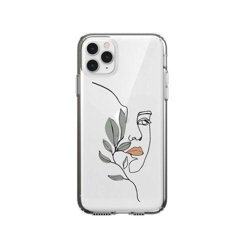 iPhone 11 Pro Line Art Women Desenli Premium Şeffaf Silikon Kılıf