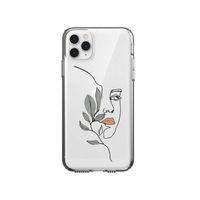 iPhone 11 Pro Line Art Women Desenli Premium Şeffaf Silikon Kılıf