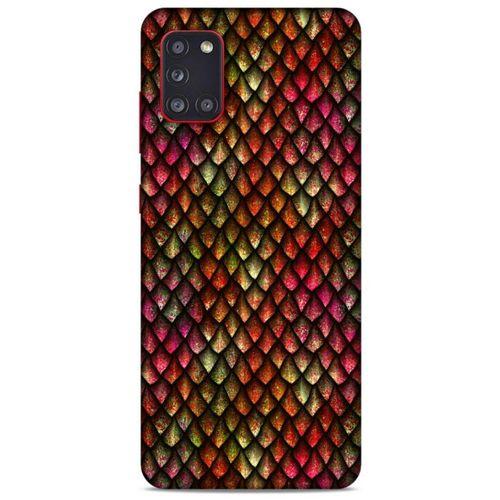 Samsung Galaxy A31 Kılıf Dragons (8) Baskılı Kılıf Ejderha Deri Pembe