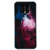 Tecno Camon 16 Kılıf HD Desen Baskılı Arka Kapak+Temperli Cam - Smoke-Man