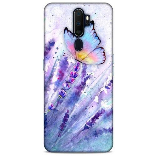 Oppo A5 2020 Uyumlu Kılıf Mor Delisi (47) Crystal Flex Kılıf Kelebek