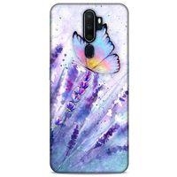 Oppo A5 2020 Uyumlu Kılıf Mor Delisi (47) Crystal Flex Kılıf Kelebek