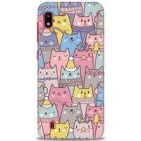 Samsung Galaxy A10 Kılıf HD Baskılı Kılıf - Kediler + Tam Ekran Koruyucu