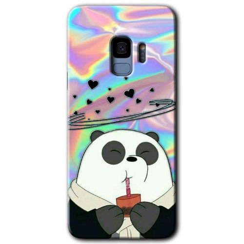 Potkal Hediye Fabrikası Samsung Galaxy S9 HD Baskılı Kılıf + 9D Tam Ekran Koruyucu - Milkshake Panda