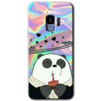 Potkal Hediye Fabrikası Samsung Galaxy S9 HD Baskılı Kılıf + 9D Tam Ekran Koruyucu - Milkshake Panda