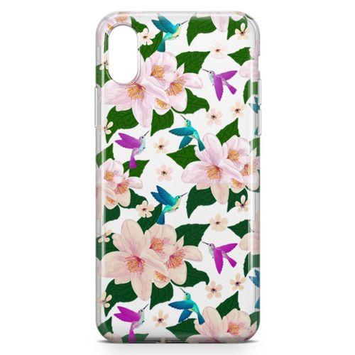 Apple iPhone XS Kılıf Karanfil Kuşlar Arka Kapak Koruma Desenli Full Koruyucu