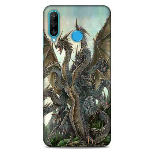 Huawei P30 Lite Kılıf Dragons (35) Fit Design Kılıf 9 Başlı Ejderha