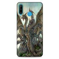 Huawei P30 Lite Kılıf Dragons (35) Fit Design Kılıf 9 Başlı Ejderha