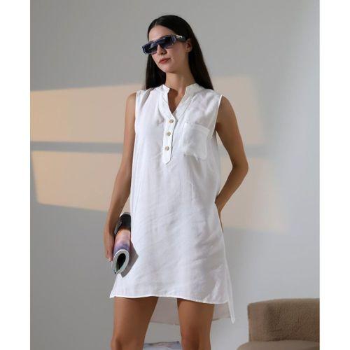 Düğme Detaylı Mini Elbise