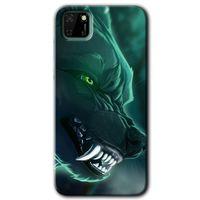 Potkal Hediye Fabrikası Huawei Y5P Kılıf HD Desen Baskılı Arka Kapak - Yeşil Kurt