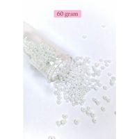 Dökme Cam Kum Boncuk (8/0) 3 mm - 60 Gram - İnci Beyaz - BNC186