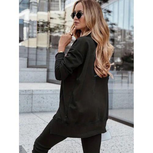 Kadın Uzun Kollu Bisiklet Yaka Nervurlu Viskon Iki Iplik Ve Tayt Pantolon Ikili Takım