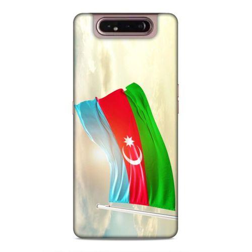 Samsung Galaxy A80 Uyumlu Kılıf Azarbaijan (7) Telefon Kılıfı Gökyüzü Bayrak
