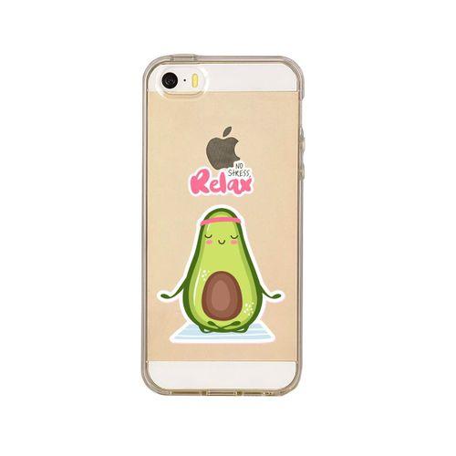 iPhone 5 Relax Avocado Desenli Premium Şeffaf Silikon Kılıf