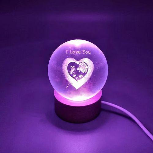 Renk Değiştiren I Love You Cam Küre Ve Kristal Anahtarlık