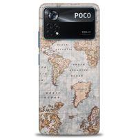 Xiaomi Poco X4 Pro 5G Kılıf HD Baskılı Kılıf - Dünya Haritası + Tam Ekran Koruyucu