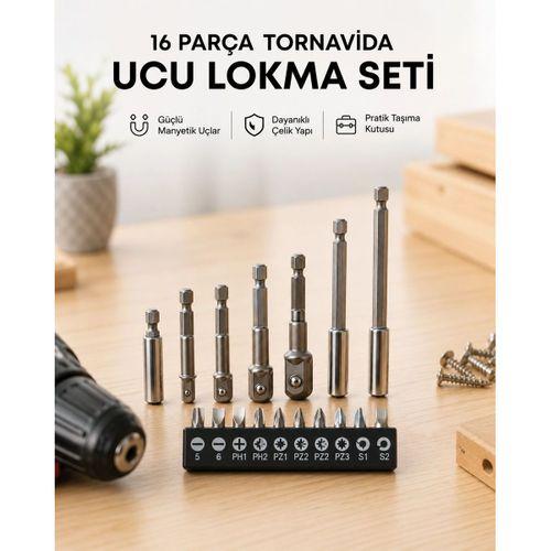 Metal Gövdeli 16lı Bits Seti Çok Amaçlı Tornavida Uçları