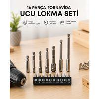 Metal Gövdeli 16lı Bits Seti Çok Amaçlı Tornavida Uçları