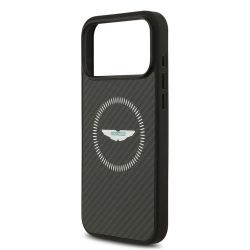 Apple iPhone 17 Pro Max Kılıf Aston Martin Orjinal Lisanslı M-safe Şarj Özellikli Karbon Fiber Kapak