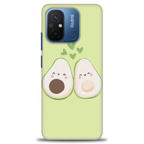 Xiaomi Redmi 12C Kılıf HD Baskılı Kılıf - Avacado + Tam Ekran Koruyucu