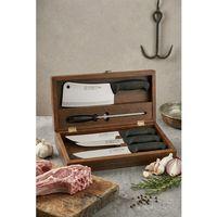 Sürmene Kurban Kasap Bıçak Masat Satır Seti Ahşap Saklama Sandık Kutulu Set 6 Parça Sürbisa 61507