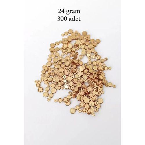 Oya Abiye Bileklik Kolye Pleksi Metalik Plastik Pul Altın Renk 24 gram 300 adet - BNC558