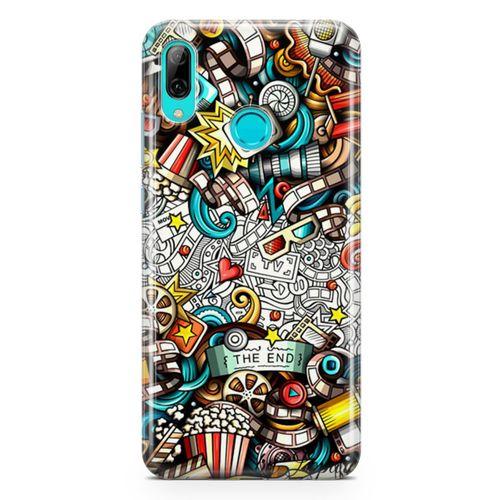 Huawei P Smart 2019 Kılıf Sinema Doodle Arka Kapak Koruma Desenli Full Koruyucu