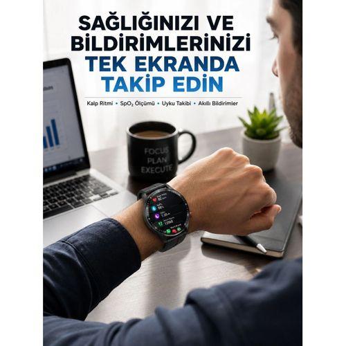 Akıllı Saat Yeni Model Sesli Asistan Bildirim Görme Bluetooth Bağlantılı Müzik Dinleme