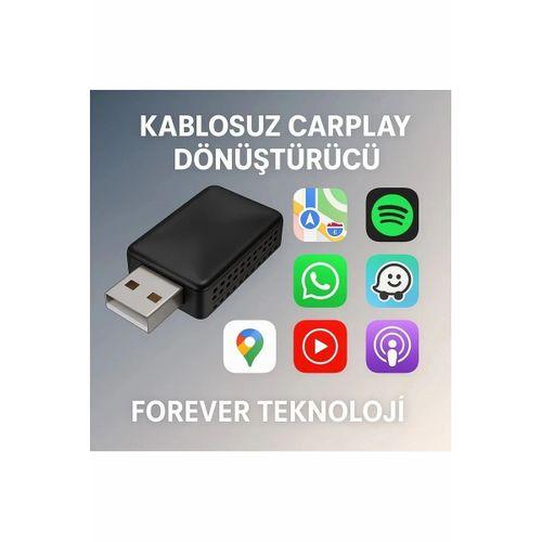 Kablosuz Carplay & Android Auto Adaptörü - Apple Ve Android Cihazlar İçin Evrensel Wireless Carplay Çevirici