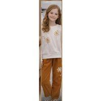 6/10 Yaş Kadife Pantolon Nakış Detaylı Çocuk Takımı