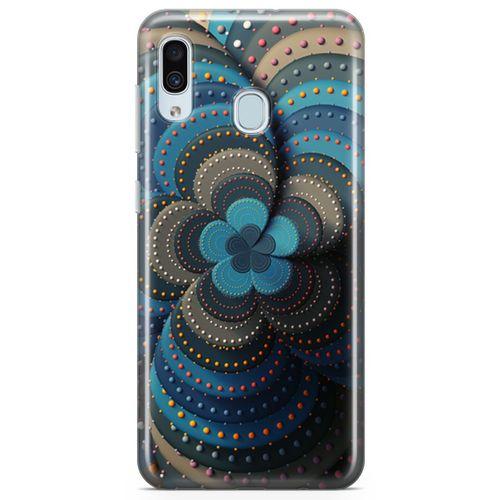 Samsung Galaxy A30 Kılıf İnci Taşlı Çiçek Arka Kapak Koruma Desenli Full Koruyucu
