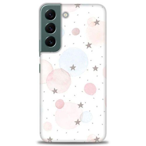 Samsung Galaxy S22 Kılıf HD Baskılı Kılıf - Yıldız Puantiye + Tam Ekran Koruyucu