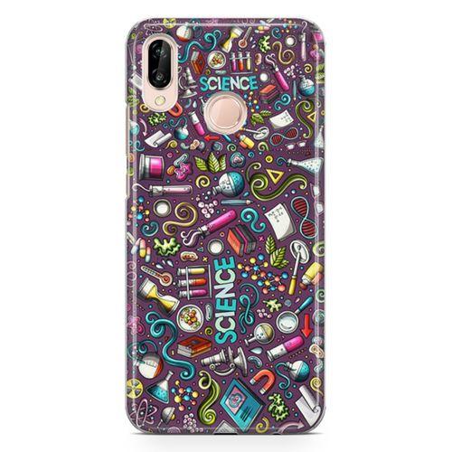 Huawei P20 Lite Kılıf Bilim İçin Doodle Arka Kapak Koruma Desenli Full Koruyucu