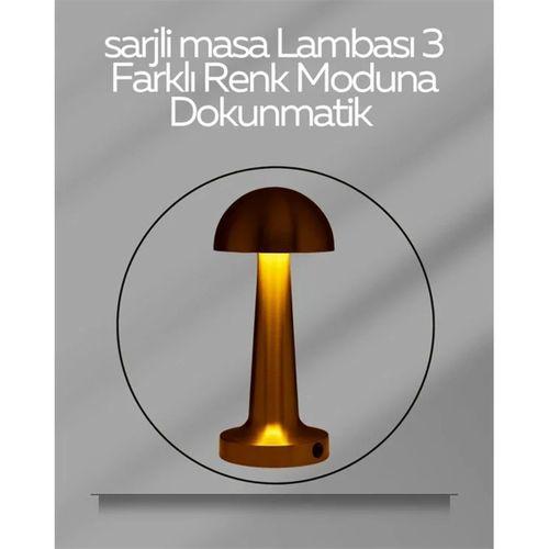 Usb Şarjlı Dokunmatik Led Masa Lambası – 3 Renk Modu & Dimmer