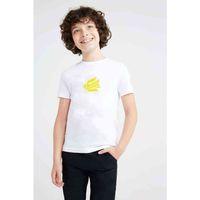 Peace Sarı Baskılı Unisex Çocuk Beyaz Tshirt