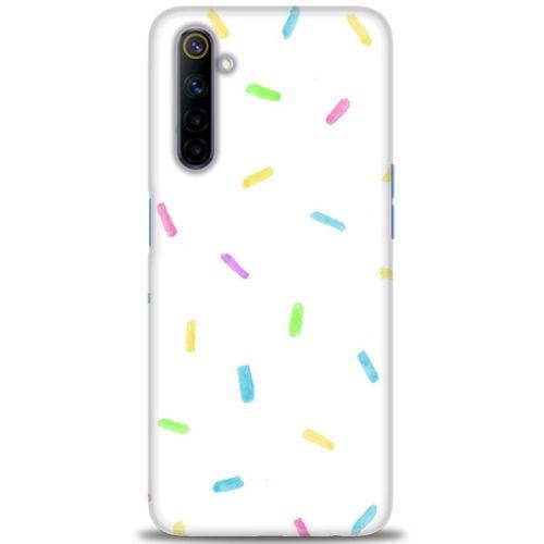 Realme 6 Kılıf HD Baskılı Kılıf - Konfeti + Tam Ekran Koruyucu